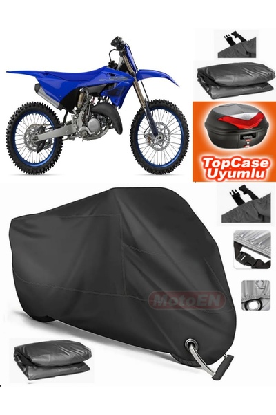MotoEN قفل أسود متوافق مع Yamaha YZ 125 قماش القنب Topcase الخلفي المتوافق مع...