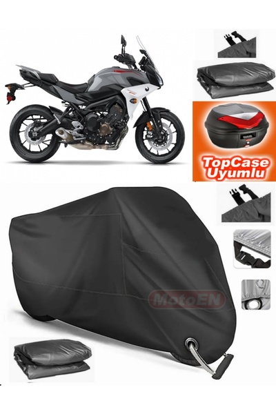 MotoEN قفل أسود متوافق مع Yamaha Tracer 900 من القماش المشمع Topcase الخلفي ا...
