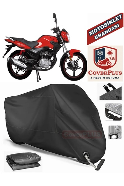 MotoEN Black Lock Compatible Ramzey Qm 250 Motor Tarpaulin Motorcycle Tarpaul...
