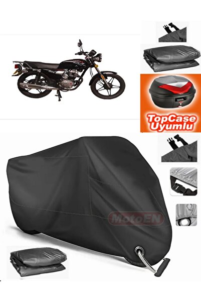 MotoEN Black Lock Compatible Lifan Pony 100 Tarpaulin Topcase Rear Bag Compat...