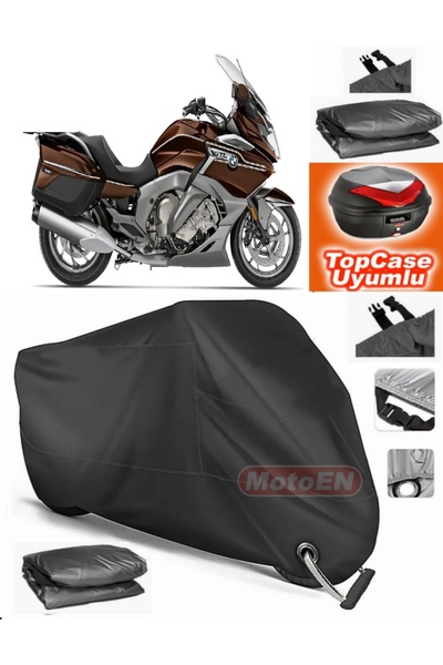 MotoEN Black Lock Compatible Bmw K 1600 Gtl Exclusive Tarpaulin Topcase Rear ...
