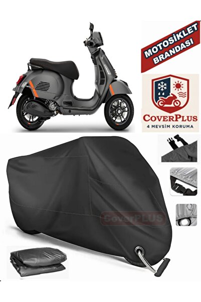 MotoEN قفل أسود متوافق مع فيسبا GTS 300 Supertech Motor القماش المشمع للدراجا...