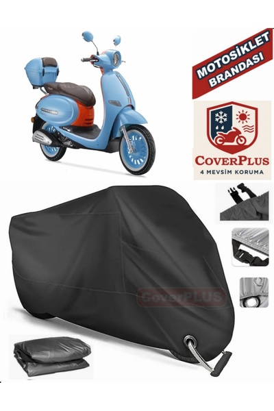 MotoEN Black Lock Compatible Arora Cappucino 125 Motor Tarpaulin Motorcycle T...