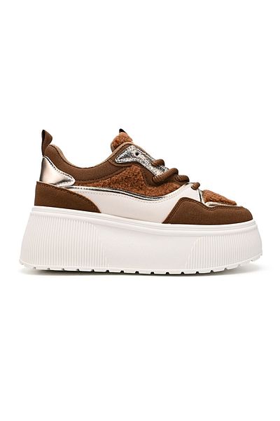 Tmall Pantofi Sport De Dama,Cu Platforma,Din piele ecologica intoarsa,D1409,Maro