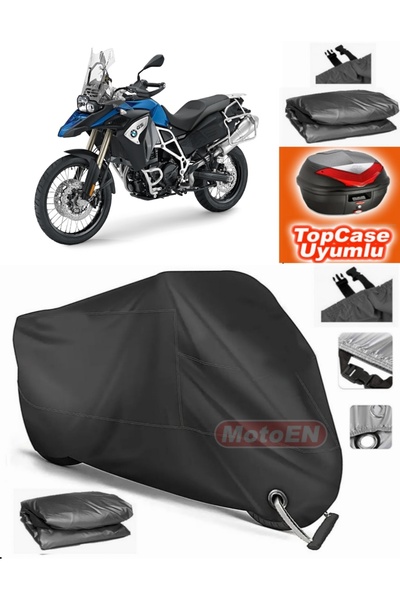 MotoEN قفل أسود متوافق مع Bmw F 800 GS Adventure Canvas Topcase حقيبة خلفية م...