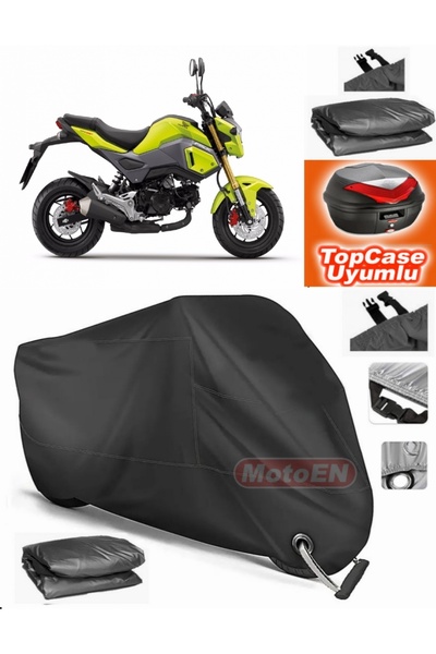 MotoEN Black Lock Compatible Honda Msx 125 Tarpaulin Topcase Rear Bag Compati...