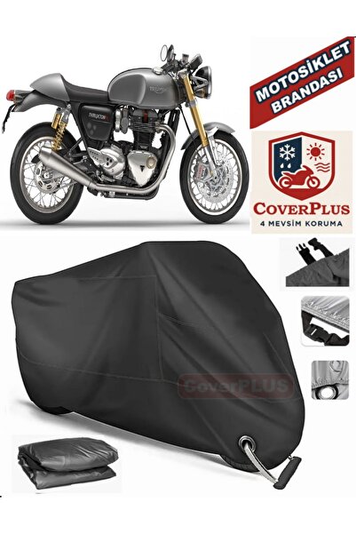 MotoEN قفل أسود متوافق مع انتصار Thruxton 1200 R موتور القماش المشمع دراجة نا...