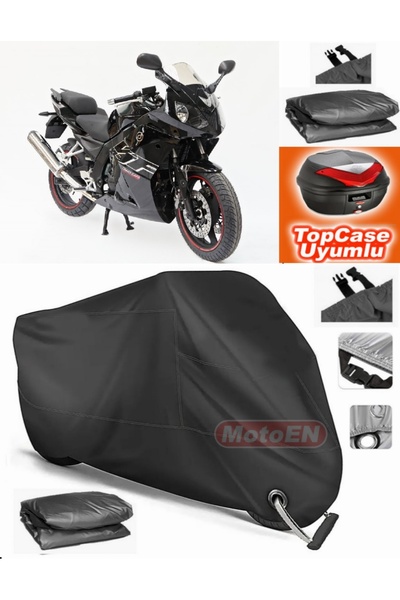 MotoEN Black Lock Compatible Daelim Roadwin 250 Tarpaulin Topcase Rear Bag Co...