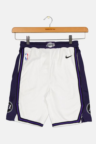 Nike x NBA Kids Boy Los Angeles Lakers Basketball Shorts, White