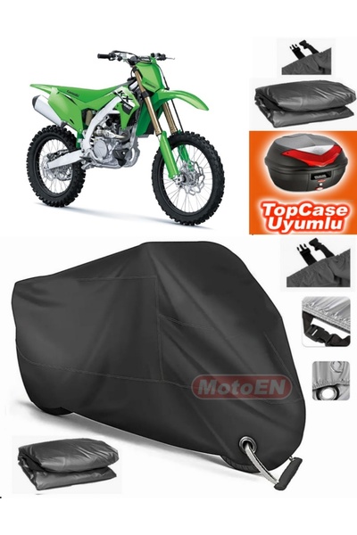 MotoEN Black Lock Compatible Kawasaki Kx 250 Tarpaulin Topcase Rear Bag Compa...