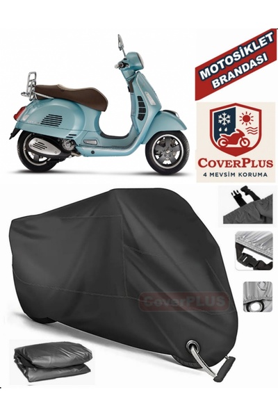 MotoEN قفل أسود متوافق مع فيسبا GTS 125 ABS موتور القماش المشمع للدراجات النا...