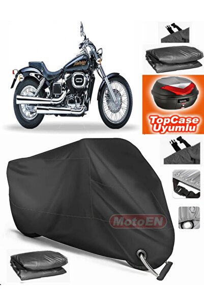 MotoEN Black Lock Compatible Honda Vt 750 Dc Black Widow Tarpaulin Topcase Re...