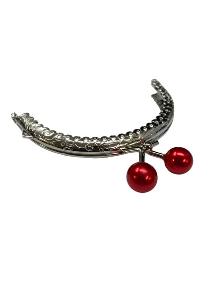 EleganTShoP Метална овална клипса за портмоне с мъниста 11 см M7