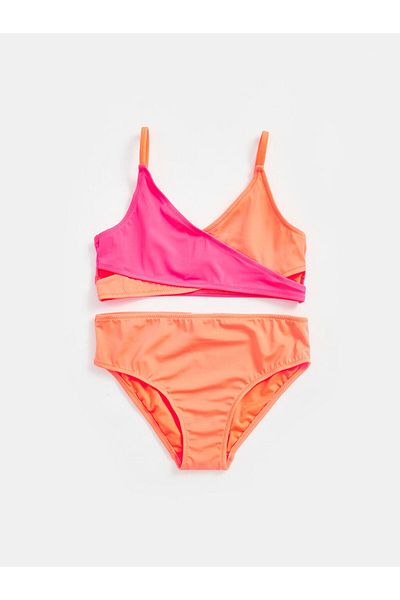 DEEP BEACH Orange Quick Dry Girls Bikini Suit