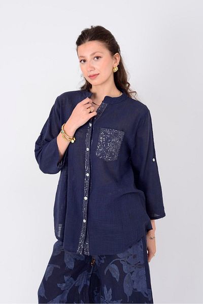 Park Moda 22046 CAMASĂ DETALIE DE BUZUUNAR BRODATĂ