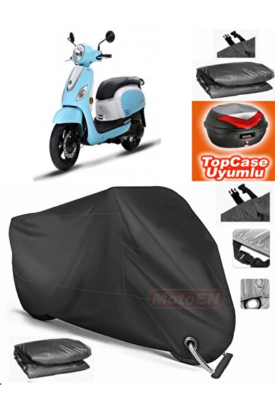 MotoEN قفل أسود متوافق مع Sym Fiddle III 200i قماش القنب Topcase الخلفي حقيبة...