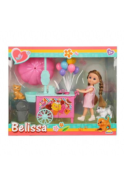 Sunman Belissa Doll Ice Cream Cart and Cute Animals Play Set