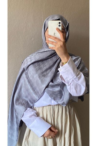 Cosy Bag Μεταξένιο Ζακάρ Σάλι Μοτίβο Ασημί