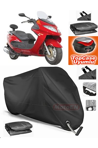 MotoEN قفل أسود متوافق مع Mondial 150 ZAT قماش القنب Topcase الخلفي حقيبة متو...