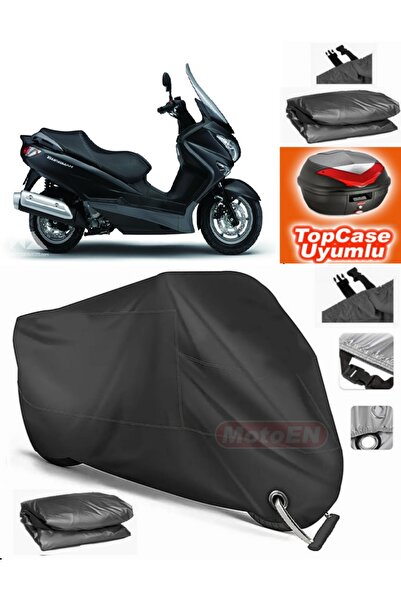MotoEN قفل أسود متوافق مع سوزوكي بورجمان UH 150 من القماش المشمع Topcase الخل...
