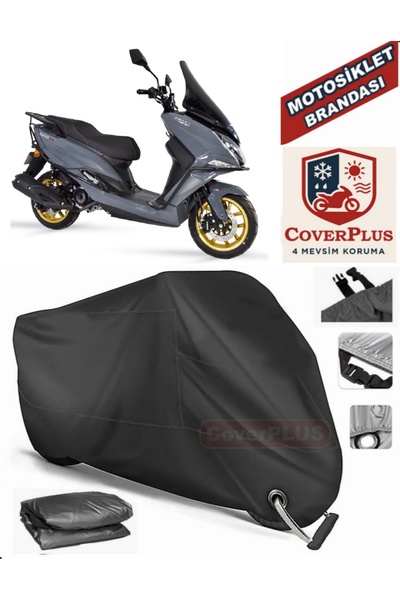 MotoEN Black Lock Compatible Arora Safari Pro Motor Tarpaulin Motorcycle Tarp...