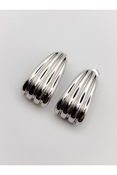 Trinos Çelik Küpe Şeritli Plaka Küpe