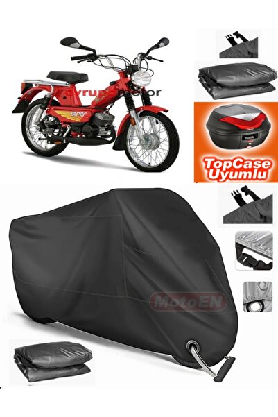 MotoEN Black Lock Compatible Mobylette Super 52 Tarpaulin Topcase Rear Bag Co...