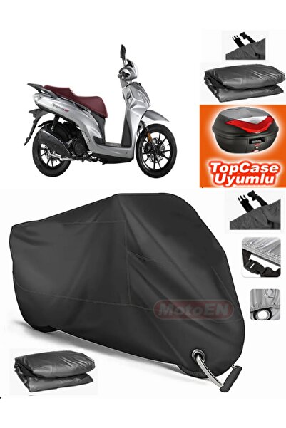 MotoEN Black Lock Compatible Sym Symphony 200I Abs Tarpaulin Topcase Rear Bag...