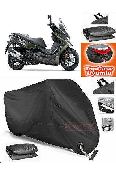 MotoEN قفل أسود متوافق مع Kymco DT X360 القماش المشمع Topcase الخلفي حقيبة مت...
