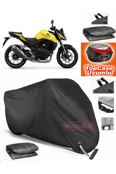 MotoEN Black Lock Compatible Honda Cb 750 Hornet Tarpaulin Topcase Rear Bag C...