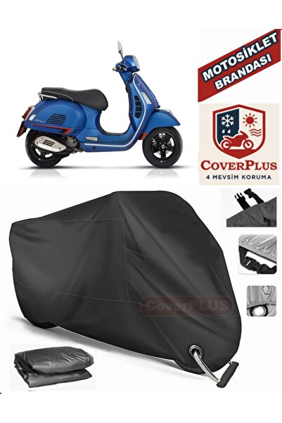 MotoEN Black Lock Compatible Vespa Gts 125 Motor Tarpaulin Motorcycle Tarpaul...