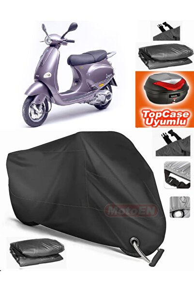 MotoEN Black Lock Compatible Piaggio Et4 150 Tarpaulin Topcase Rear Bag Compa...