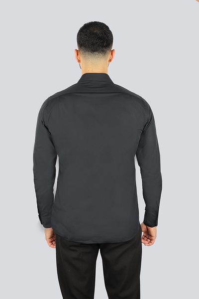 PAUL&SHARK Men's Regular Fit Cotton Chest Logo Printed Long Sleeve Black Shirt 25413506 -011