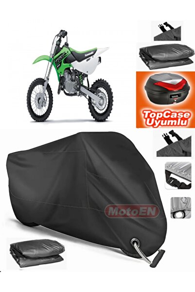 MotoEN قفل أسود متوافق مع Kawasaki KX 65 قماش القنب Topcase الخلفي حقيبة متوا...