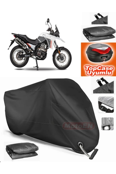 MotoEN Black Lock Compatible Malaguti Dune 125 Adventure Tarpaulin Topcase Re...
