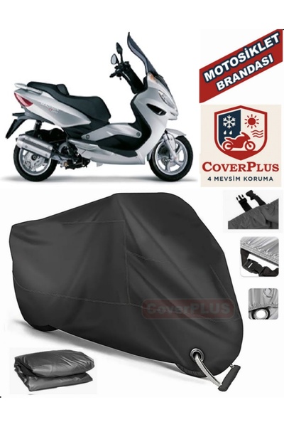 MotoEN قفل أسود متوافق مع Malaguti Madison 250 Motor Tarpaulin دراجة نارية قم...