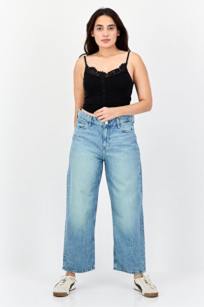 Esprit Women Loose Fit Washed High Rise No Stretch Jeans, Blue