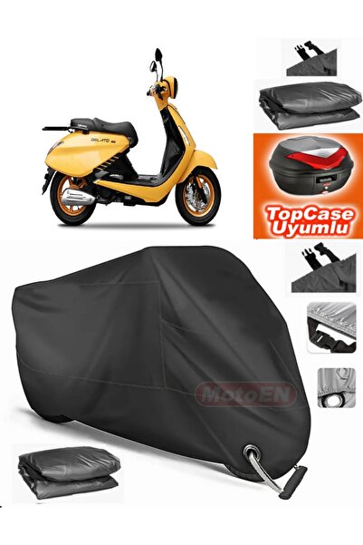 MotoEN قفل أسود متوافق مع Yuki Gelato 125 قماش القنب Topcase الخلفي حقيبة متو...