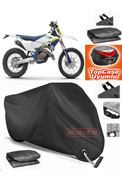 MotoEN Black Lock Compatible Husqvarna Te 125 Tarpaulin Topcase Rear Bag Comp...