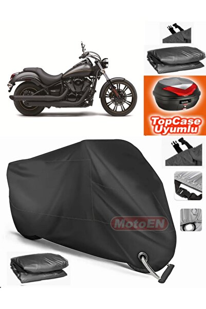 MotoEN قفل أسود متوافق مع Kawasaki VN 900 مخصص خاص من القماش المشمع Topcase ا...