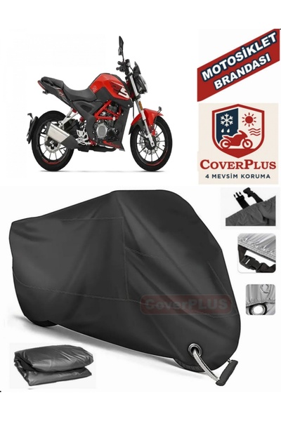 MotoEN Black Lock Compatible Benelli Tnt 25 Motor Tarpaulin Motorcycle Tarpau...