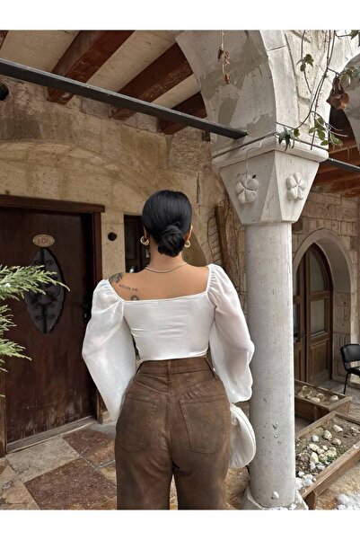 ELBEY Μπλούζα σιφόν με μανίκια μπροστά