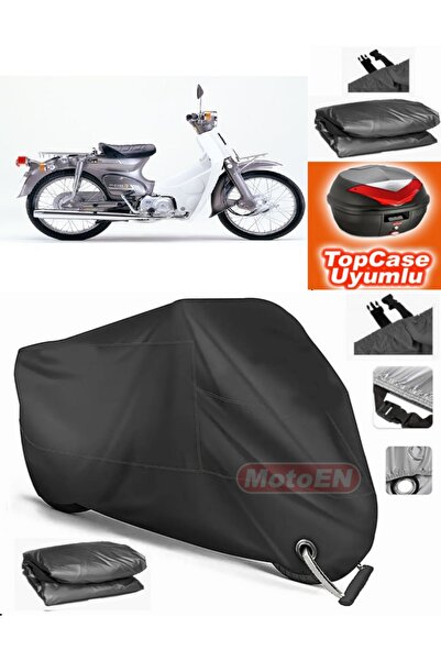 MotoEN Black Lock Compatible Honda C70 Super Cub Tarpaulin Topcase Rear Bag C...