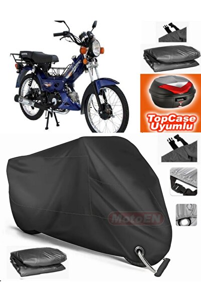 MotoEN Black Lock Compatible Mondial 100 Hyena Tarpaulin Topcase Rear Bag Com...