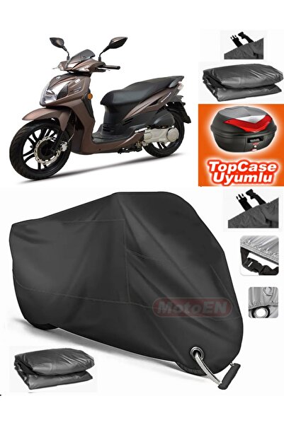 MotoEN قفل أسود متوافق مع Sym Symphony SR 125 من القماش المشمع Topcase الخلفي...