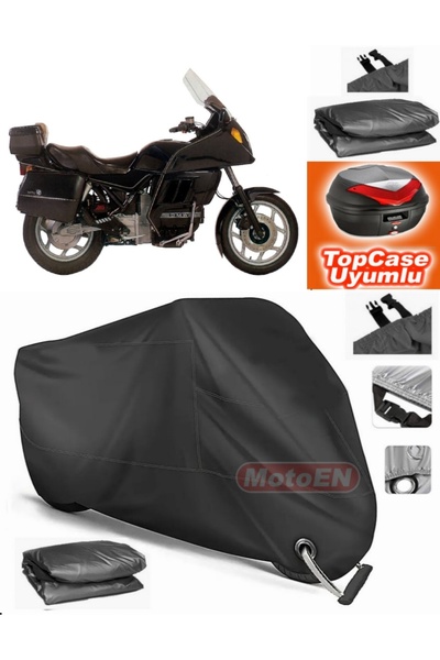 MotoEN قفل أسود متوافق مع Bmw K 1100 LT من القماش المشمع Topcase الخلفي المتو...