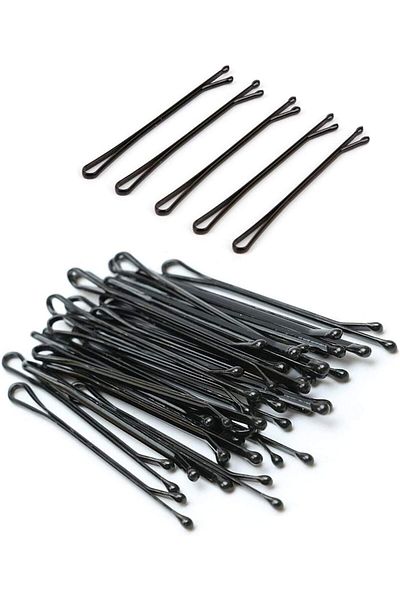 Generic 100 pieces Hair Bobby pins, Shaped Hair Pins Hair Styling Pins Black hair grips, Hair Clips, Hair Bo