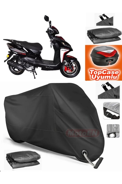 MotoEN Black Lock Compatible Motolux Rossi Rs Tarpaulin Topcase Rear Bag Comp...
