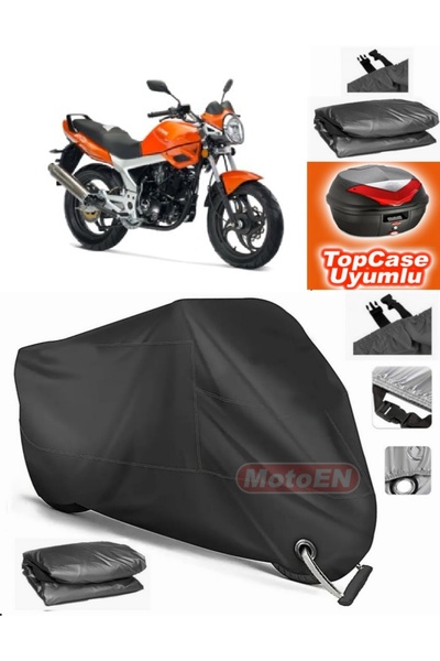 MotoEN قفل أسود متوافق مع القانون GT 170 من القماش المشمع Topcase الخلفي المت...