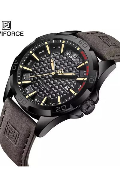 Naviforce Aviforce Men's Analog Sports Watch with Leather Strap